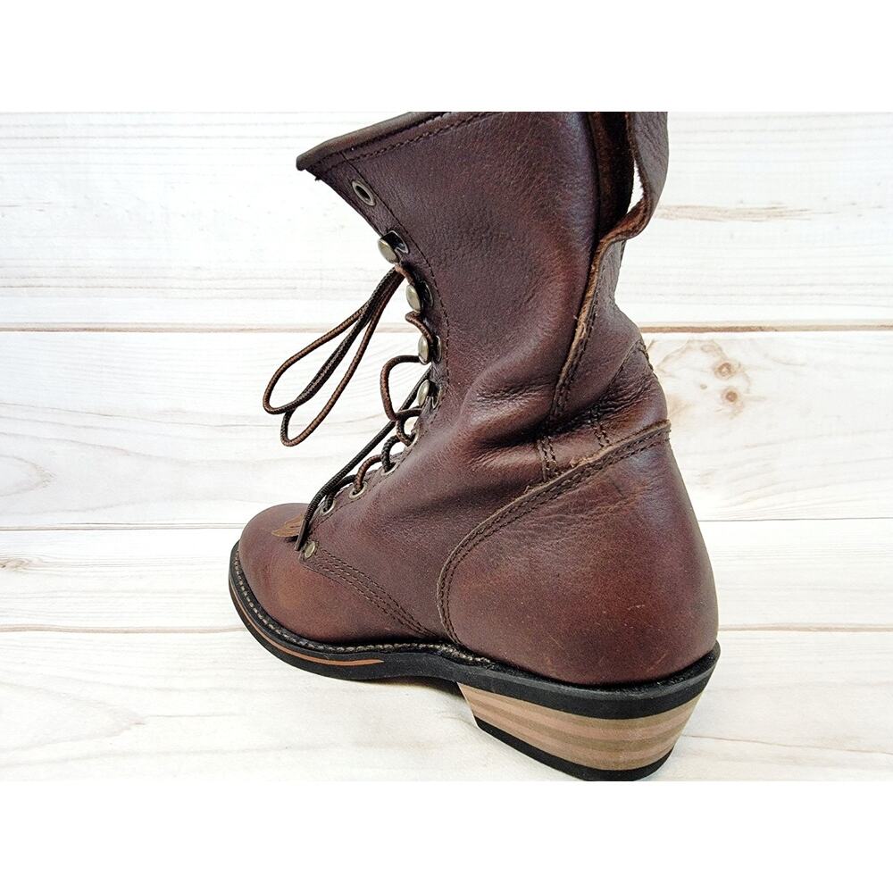 AdTec Brown Leather Kiltie Packer Western Boot Childrens Size 6 Like New - Picture 16 of 16
